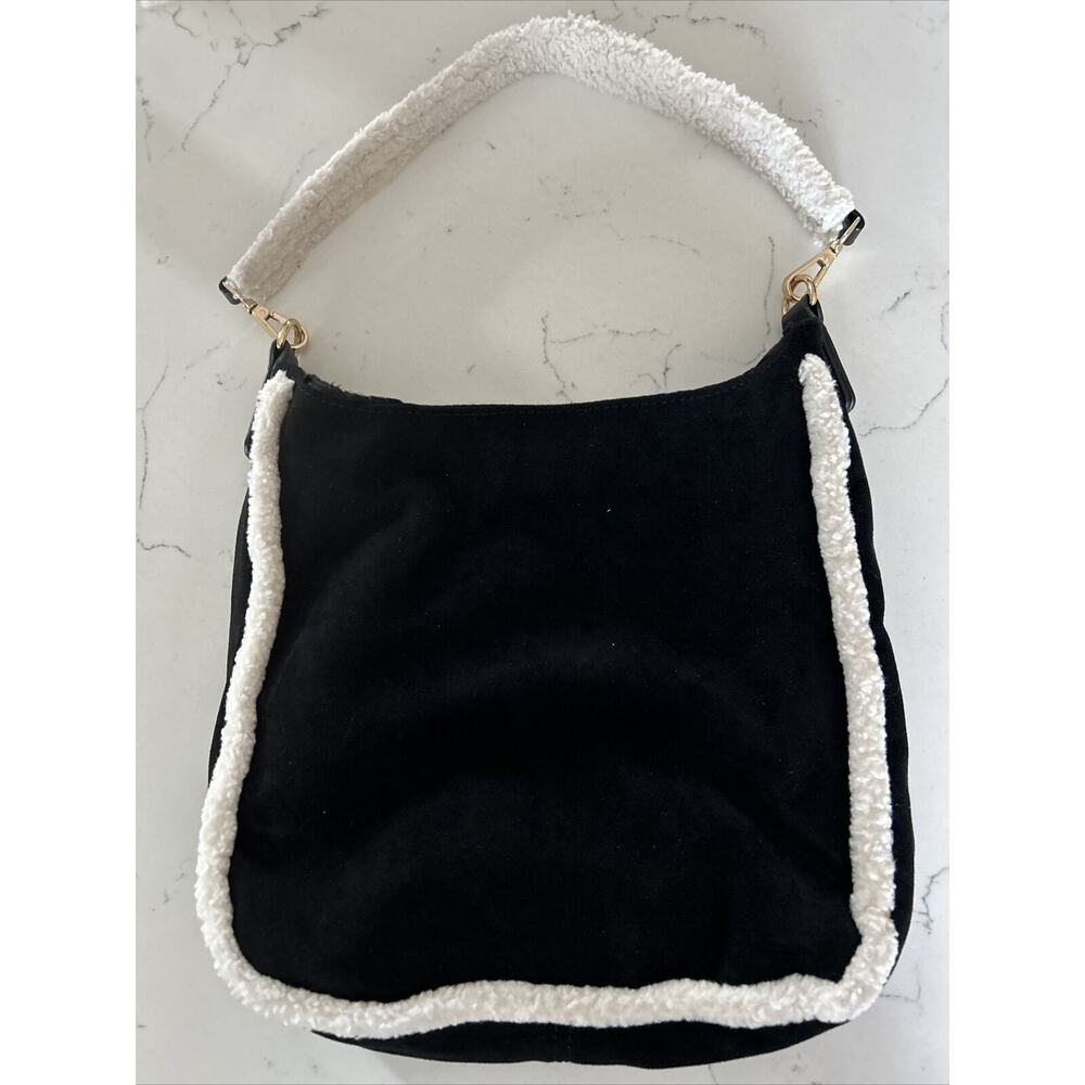 Ahdorned! Classic Faux Suede Messenger Bag Gold Hardware USED but Excellent Cond